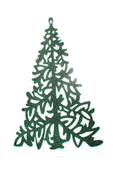 Beyaz Arka Plan Üzerinde Izole Noel Ağacı Süsle — Stok fotoğraf
