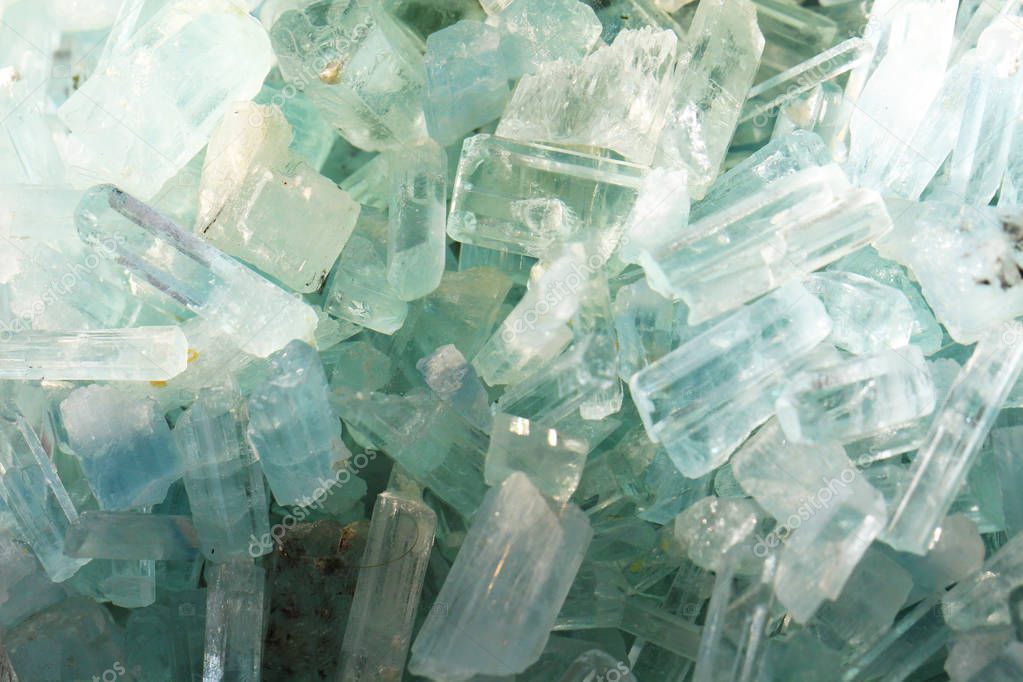 aquamarine mineral collection as very nice natural background