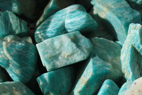 Çok Güzel Arka Plan Olarak Yeşil Amazonite Mineral Koleksiyon — Stok fotoğraf