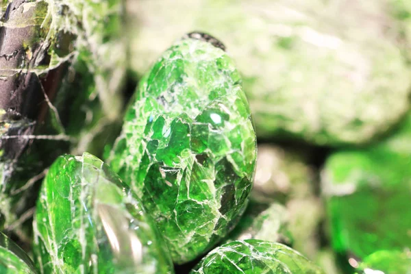 Mineral Cromo Diósido Verde Como Fondo Natural Muy Agradable — Foto de Stock