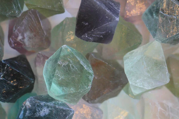 Çok Güzel Doğal Arka Plan Olarak Yeşil Florit Mineral Koleksiyon — Stok fotoğraf