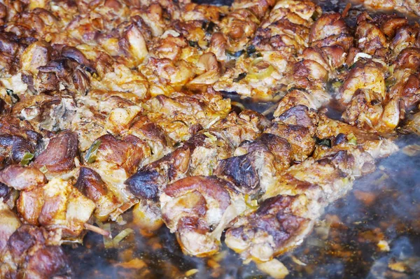 Carne Parrilla Como Fondo Comida Muy Agradable — Foto de Stock