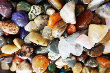 güzel arka plan olarak farklı doğal mineral mücevher koleksiyonu