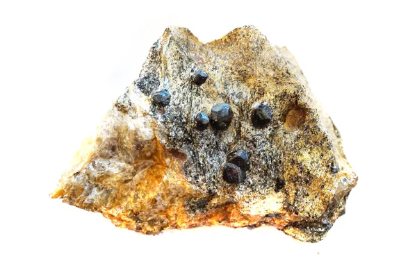 Röd Granat Mineral Isolerat Den Vita Bakgrunden — Stockfoto