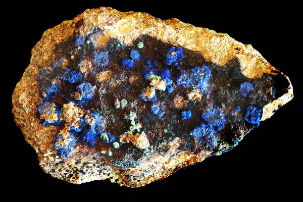Blå Azurit Mineral Som Fin Naturlig Bakgrund — Stockfoto