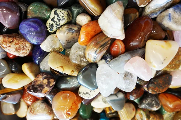 Güzel Arka Plan Olarak Farklı Doğal Mineral Mücevher Koleksiyonu — Stok fotoğraf