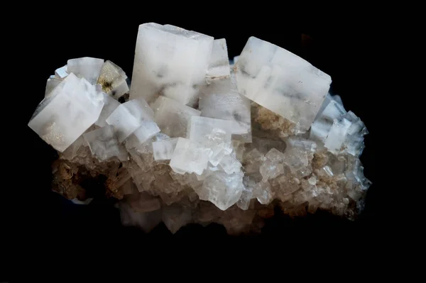 Salt Cubes Mineral Isolated Black Background — Stock Photo, Image