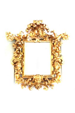 çok güzel bir tarihi çerçeve olarak eski altın ayna