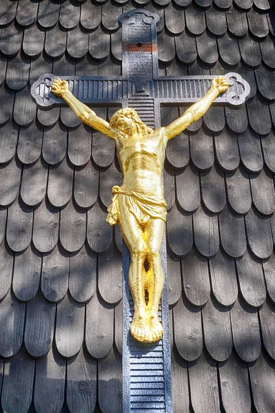 Σταύρωση Ιησού Ωραία Λεπτομέρεια Της Παλιάς Αρχιτεκτονικής — Φωτογραφία Αρχείου
