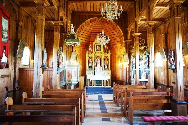 Интерьер Деревянной Церкви Бескидах — стоковое фото