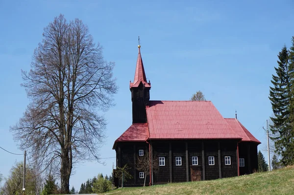 Gamla Träkyrkan Tjeckien Som Gammal Arkitektur — Stockfoto