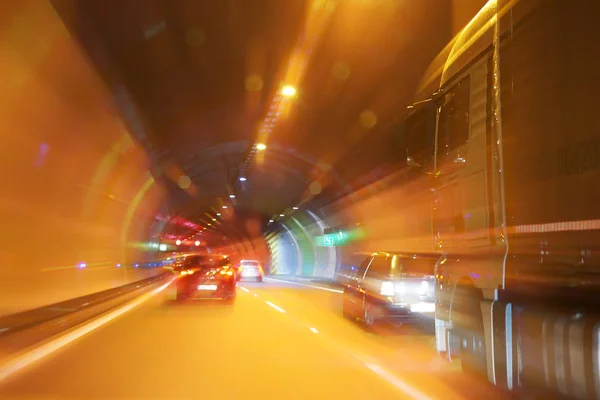 Driving Car Tunnel Very Nice Background — Stock Photo, Image