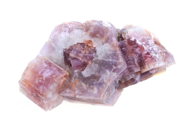 Minerale Viola Aragonite Isolato Sullo Sfondo Bianco — Foto Stock