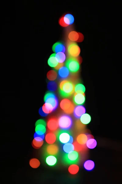 Árbol Navidad Luces Color Como Símbolo Vacaciones Agradable —  Fotos de Stock