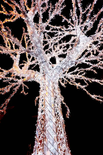 Tree Led Fények Szép Karácsonyi Dekoráció — Stock Fotó