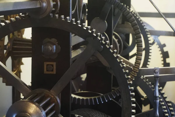 Eski Kule Saati Makine Çok Güzel Teknoloji Arka Plan Olarak — Stok fotoğraf