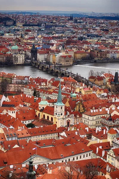 Praga Gótica Desde Antiguo Castillo Como Muy Bonita Vista —  Fotos de Stock