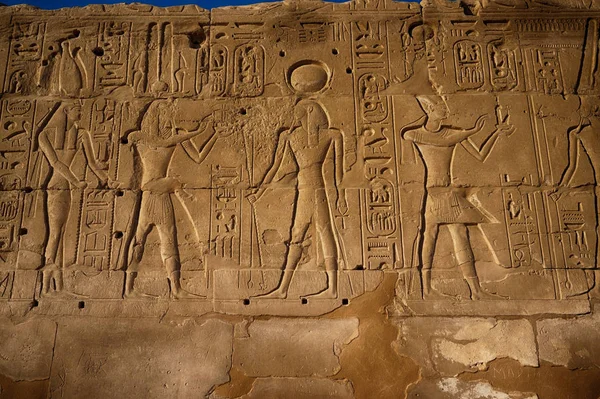 Struttura Geroglifico Dall Egitto Karnak Come Sfondo Molto Bello — Foto Stock