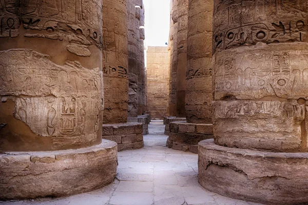 Grande Salle Hypostyle Nuages Aux Temples Karnak Egypte — Photo