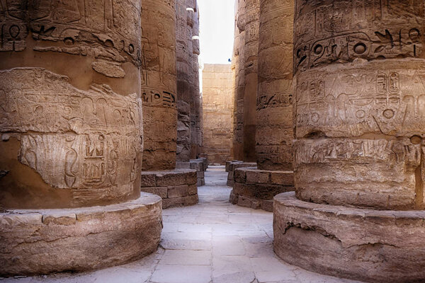 Great Hypostyle Hall and clouds at the Temples of Karnak Egypt