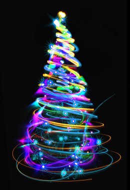Xmas ışıklarından soyut renk ağacı 