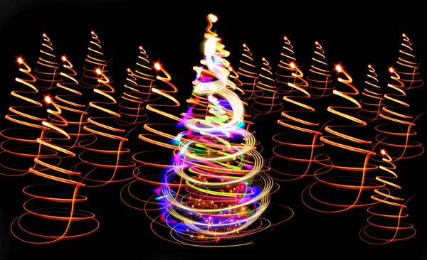 Abstract Color Christmas Tree Xmas Lights — Stock Photo, Image