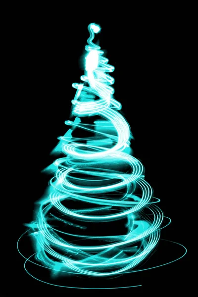 Abstract Kleur Kerstboom Van Kerstverlichting — Stockfoto