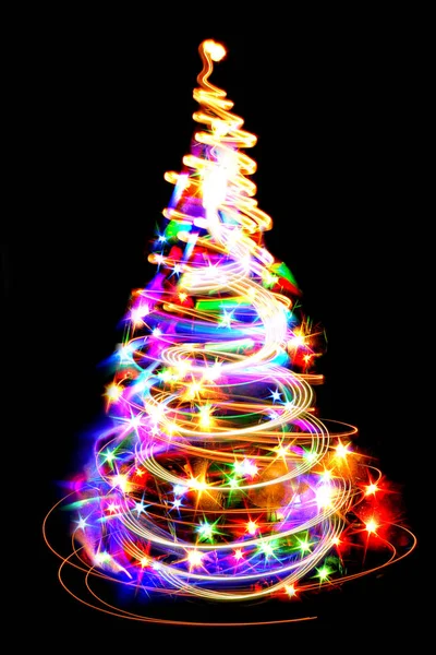 Árbol Navidad Color Abstracto Luces Navidad — Foto de Stock