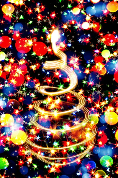 Árbol Navidad Color Abstracto Luces Navidad —  Fotos de Stock