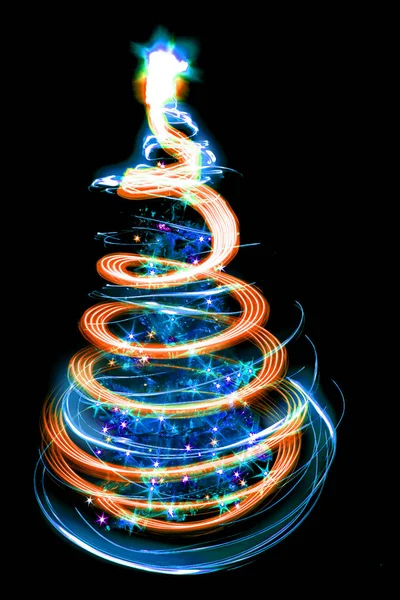 Árvore Natal Cor Abstrata Luzes Xmas — Fotografia de Stock