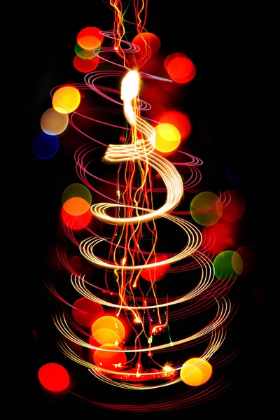 Abstrakt Färg Julgran Från Xmas Ljus — Stockfoto