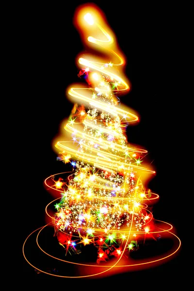 Abstrakte Farbe Weihnachtsbaum Aus Weihnachtsbeleuchtung — Stockfoto