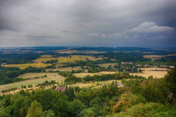 Blick Vom Alten Fachwerkschloss Der Tschechischen Republik — Stockfoto