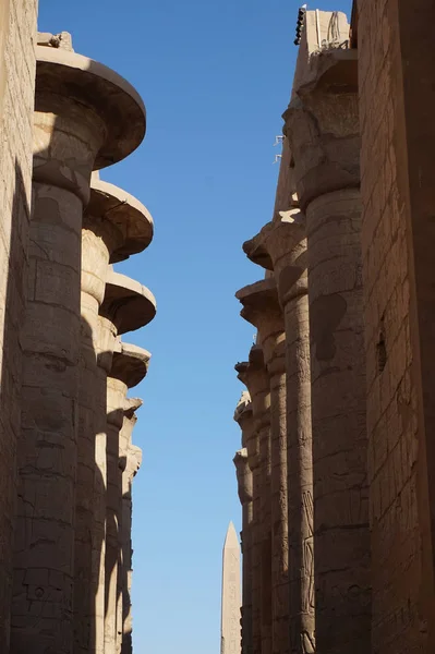 Velká Hypostylová Síň Mraky Chrámech Karnaku Egypt — Stock fotografie