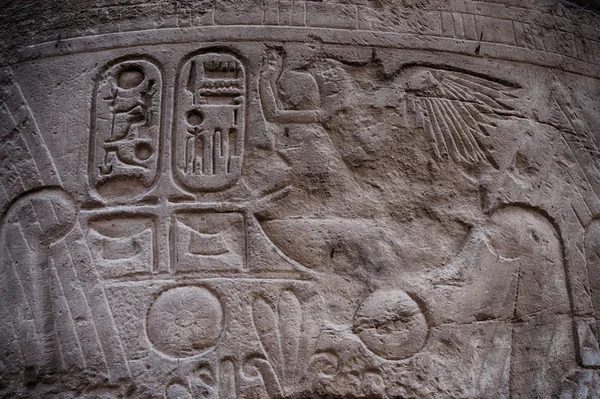 Textura Jeroglífica Karnak Egipto Como Fondo Muy Agradable — Foto de Stock