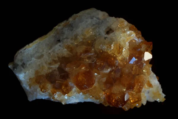 Mineral Citrino Aislado Sobre Fondo Blanco — Foto de Stock