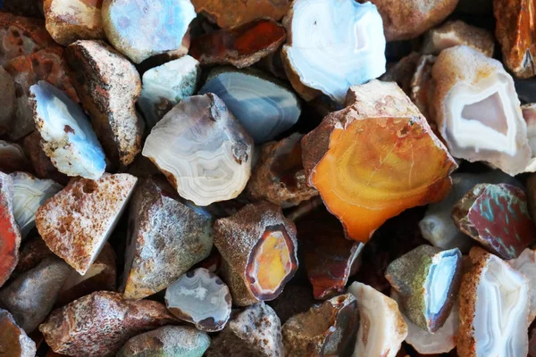 Güzel Doğal Arka Plan Olarak Renk Akik Mineral Koleksiyon — Stok fotoğraf