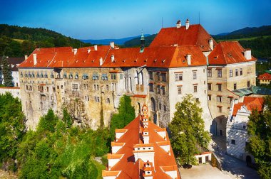 Romantik Cesky Krumlov kale Çek Cumhuriyeti