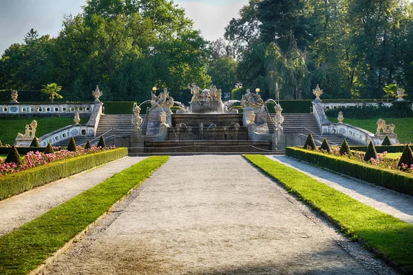 Jardim Verão Castelo Krumov Cesky — Fotografia de Stock