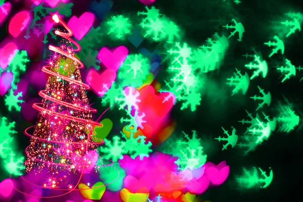 Weihnachtsbaum Als Weihnachtssymbol Auf Schwarzem Hintergrund — Stockfoto