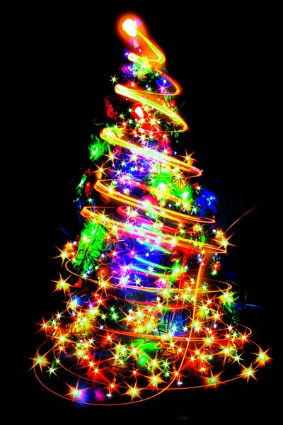 Vánoční Stromeček Jako Vánoční Symbol Černém Pozadí — Stock fotografie