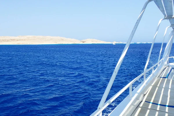 Visa Från Havet Båt Egypten Röda Havet — Stockfoto