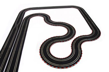 Beyaz arka plan üzerinde izole parça yarış oyuncak