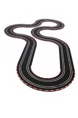 Beyaz arka plan üzerinde izole parça yarış oyuncak