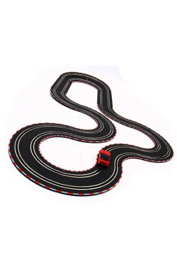 Beyaz arka plan üzerinde izole parça yarış oyuncak