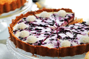 Ev yapımı yaban mersinli kek çok güzel yiyecek arka plan olarak