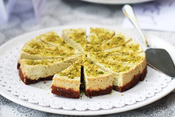 Pistachio Cake Very Nice Food Background — Stock Photo, Image