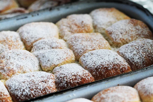 Panini Tradizionali Cechi Riempiono Marmellata Frutta Come Sfondo Bello — Foto Stock