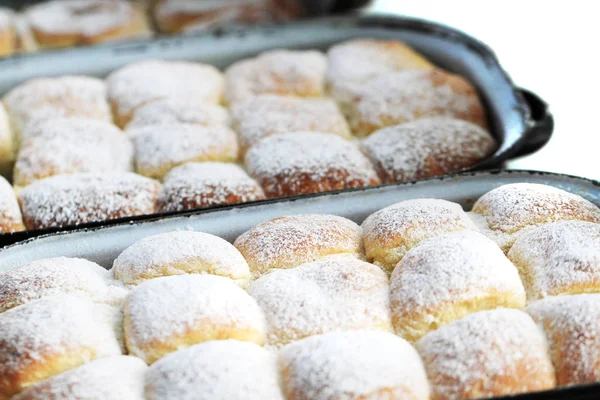 Panini Tradizionali Cechi Riempiono Marmellata Frutta Come Sfondo Bello — Foto Stock