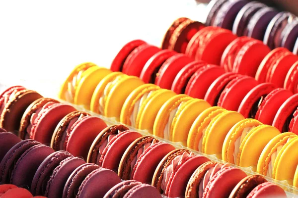 Couleur Macarons Desserts Comme Beau Fond Couleur — Photo